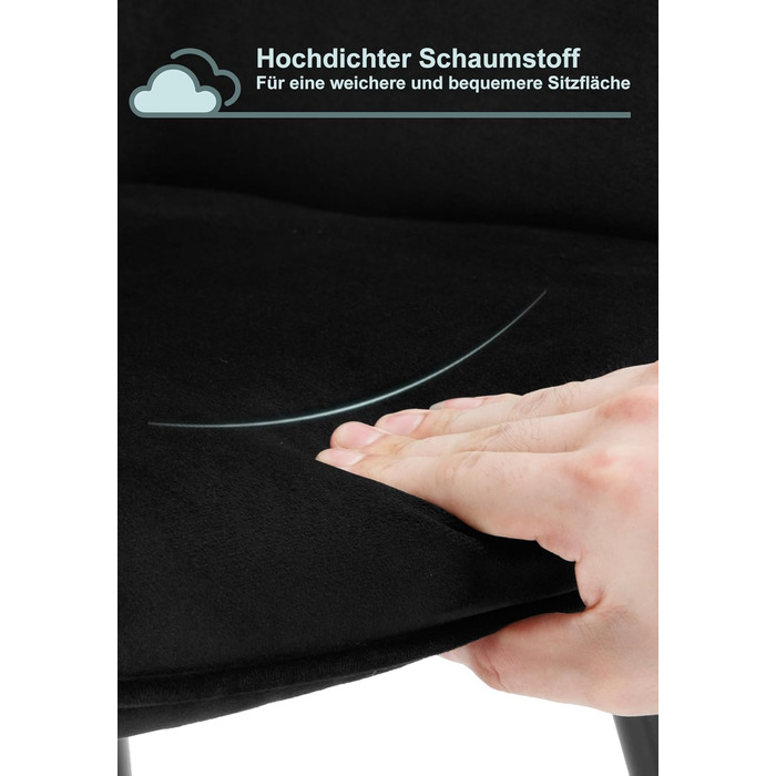 Набір обідніх стільців WOLTU 2 шт. з м'якими сидіннями, зелені, з металевими ніжками. Підходять для кухні, вітальні, їдальні.