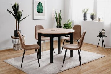 Столовий стіл Esszimmertisch Crawley III Sonoma Eiche 100 см, розкладний, Sonoma Eiche / Чорний