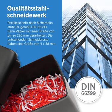 Шредер Genie 440 X II: безпечне знищення документів P4, автоматичний старт/стоп, об'єм кошика 9L, чорний | Для дому та офісу