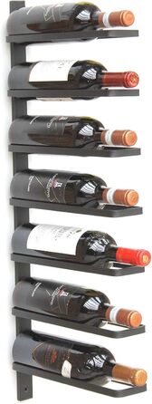 Металева полиця для вина DanDiBo на стіну, чорна, 93885 - для 7 пляшок, сучасний дизайн