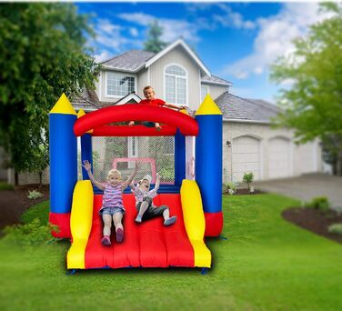 Надувний замок для дітей з повітряним насосом, міцний матеріал, для 3-4 дітей, 315x245x194 см, класична модель