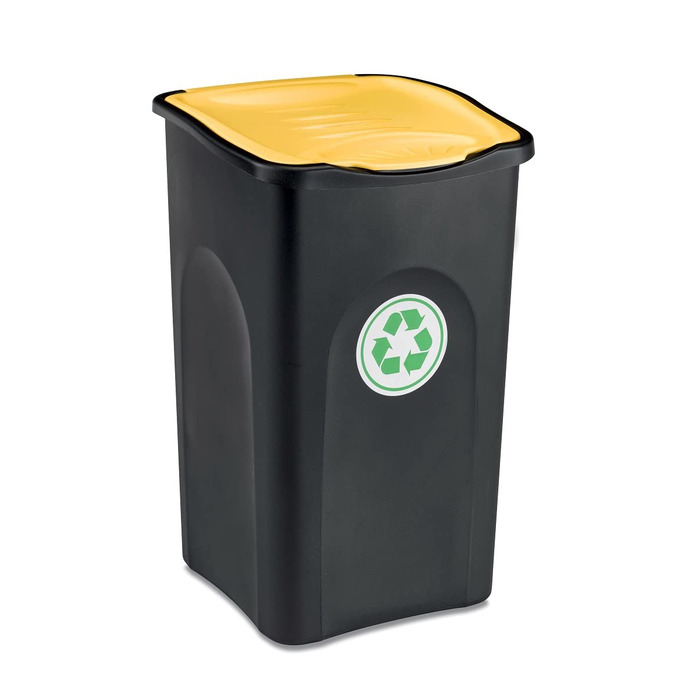 Відро для сміття Kreher 3 на 50 літрів з кришками різних кольорів для оптимального відділення сміття (зелений, жовтий і синій). Легко миється і миється