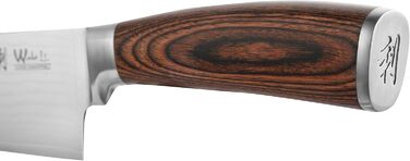 Японський ніж Wakoli EDIB Kiritsuke з дамаської сталі (серцевина VG10), 20 см – професійний ніж для кухні та приготування їжі, з ручкою з паккавуда, у подарунковій коробці з гравіюванням