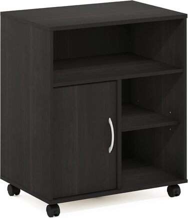 Підставка для комп'ютера та принтера Furinno Econ Home Office з роликами, 3-рівнева з дверцятами (Espresso)