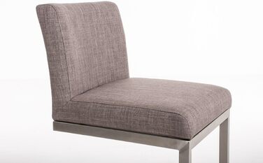 Барний стілець Paros з нержавіючої сталі, оббивка з тканини, з підлокітником та ергономічною підніжкою, сірий