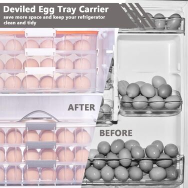 Контейнер для яєць з кришкою, 2-ярусний, 36 відділень, органайзер для яєць 
