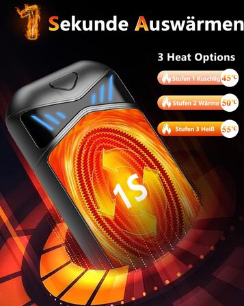 Електричні грілки для рук DDKJ, 2 шт., 7000mAh, магнітні, з 3 рівнями нагріву до 55°C, для дітей, чоловіків та жінок (чорні)