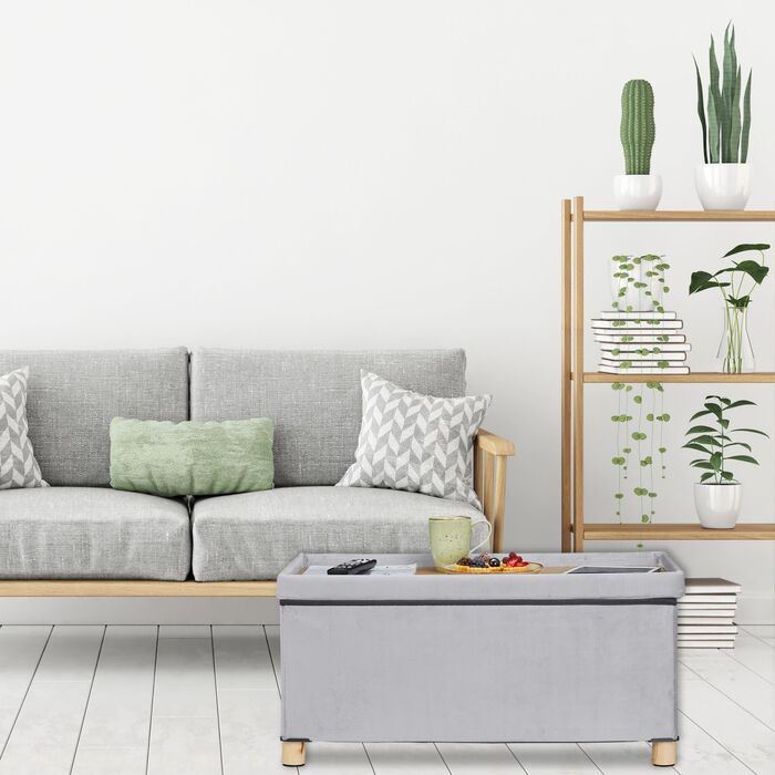 Лавка Relaxdays з оксамитовим покриттям та дерев'яними ніжками