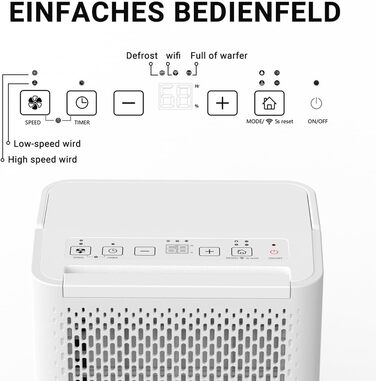 Зволожувач повітря Pasapair 12L - автоматичний осушувач для дому, 3 режими роботи, таймер, цифровий дисплей, для захисту від вологи та плісняви