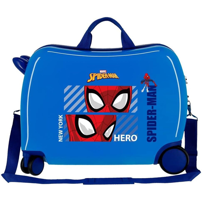 Дитяча валіза Marvel Spiderman Hero, синя, 50 x 38 x 20 см, жорстка, комбінована застібка з ABS, 34 л, 1,8 кг, 4 колеса, ручна поклажа