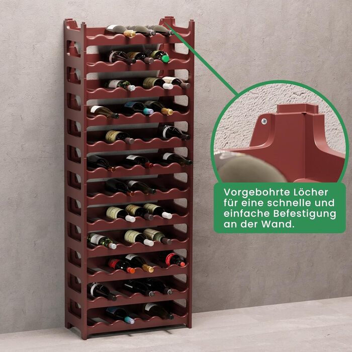 Стелаж для вина ARTECSIS на 72 пляшки, коричневий, з пластику, модульний, для ресторанів та барів