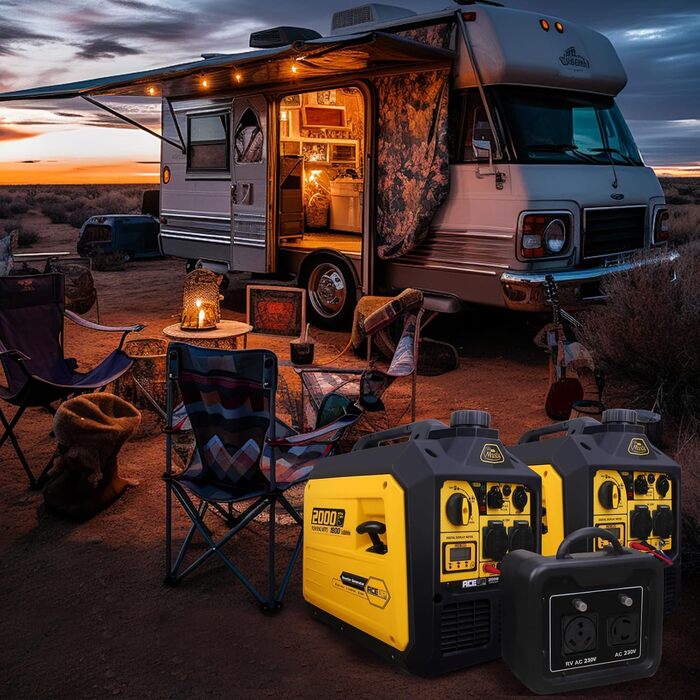 Інверторний генератор Aceup 3400W: бензиновий, 230V/12V, USB, цифровий дисплей, для дому, кемпінгу, 4-тактний, 23кг