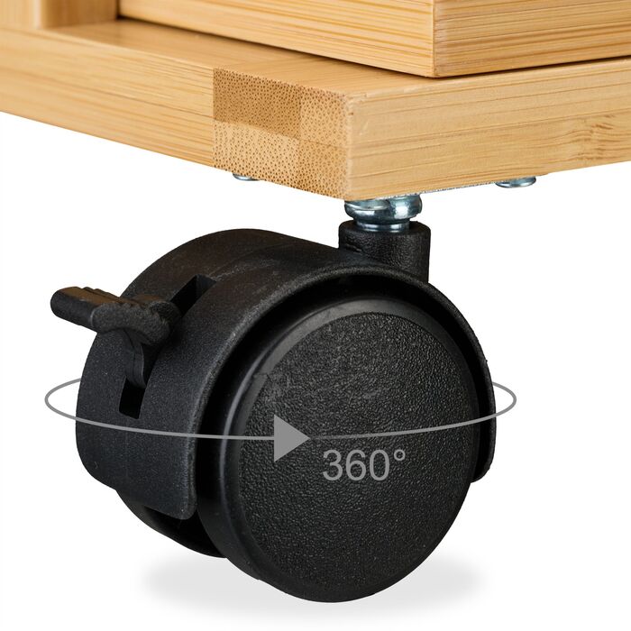 Візок для дому Relaxdays з бамбука, 3 яруси