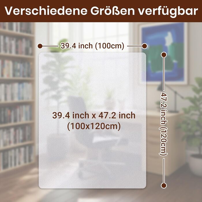 Килимок під офісне крісло COSYLAND, напівпрозорий, 100x120 см
