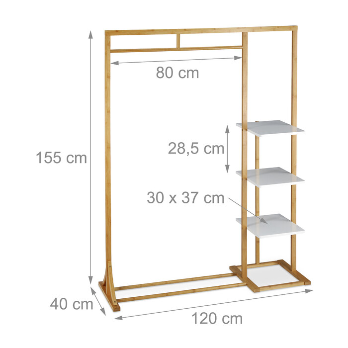 Вішалка для одягу Relaxdays з бамбука та МДФ