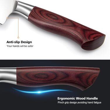 Набір ножів HOSHANHO 18 предметів з дерев'яним блоком, кухонний набір ножів з професійними лезами з високоякісної нержавіючої сталі