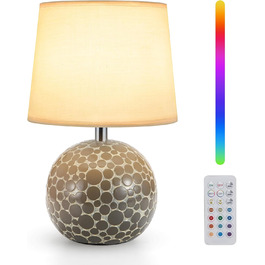 EGOBASIC Лампа настільна керамічна акумуляторна з пультом, 12 кольорів RGB, диммування, таймер, для вітальні, спальні, їдальні