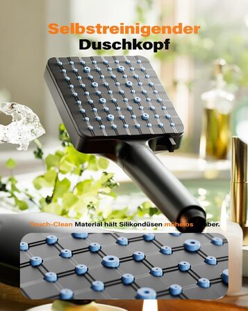 Фільтр для душу Cobbe з шлангом, високонапірна ручна лійка з 20-ступеневою фільтрацією, економна лійка з 6 режимами розпилення, дощова лійка для жорсткої води (чорний матовий)