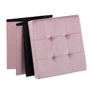 Relaxdays Rosa - Пуф з оксамиту