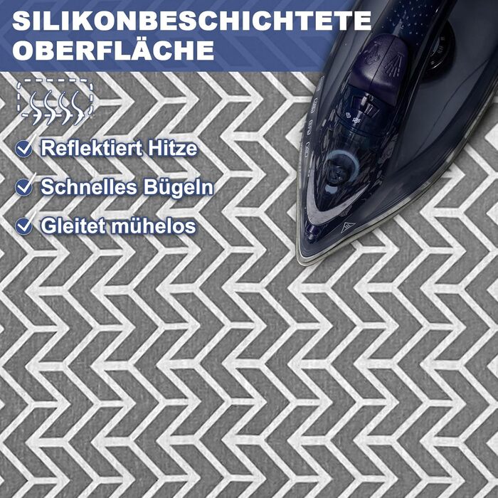 Чохол для прасувальної дошки з товстою підкладкою 120x40, 120x45, 125x45, з еластичною стрічкою по краю, липучками, підходить для прасувальних столів, ідеальний для парогенераторів