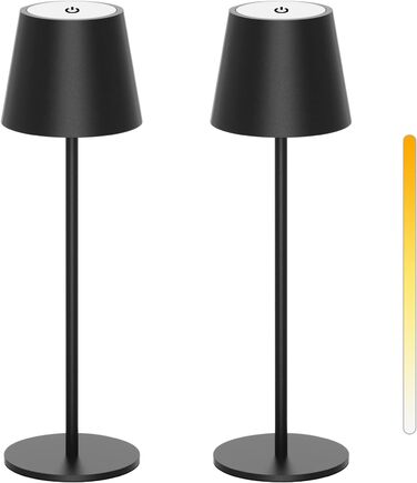 Акумуляторна LED-лампа Antela настільна бездротова диммерна IP44, 3000K/4000K/5000K, металева, для дому/відкритих просторів, 2 шт.