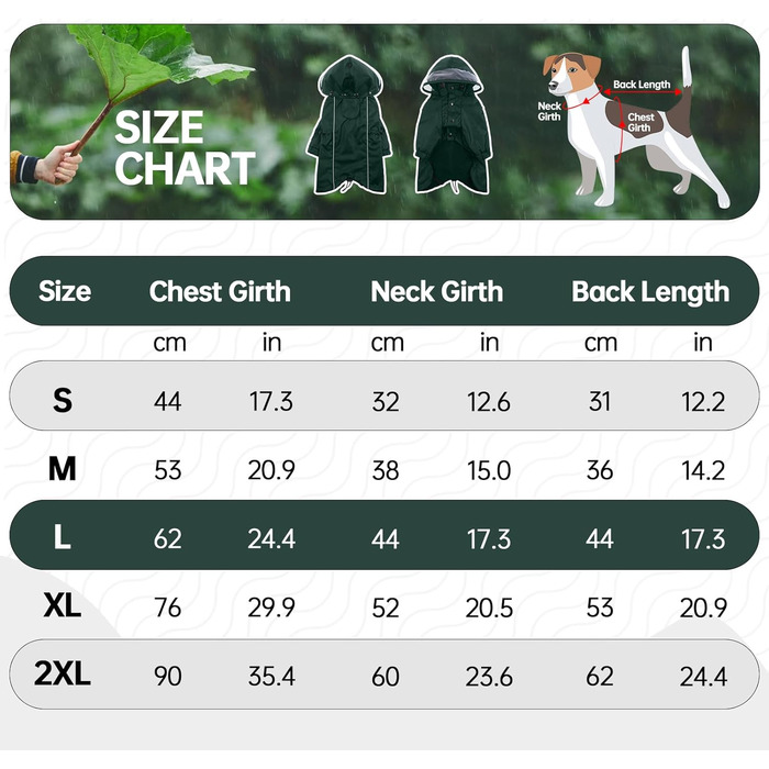 Водонепроникна куртка для собак, регульований дощовик, вітрозахисний, 2XL, S, армійський зелений