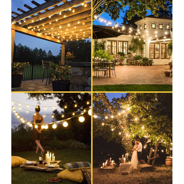Ланцюжок гірлянда LED зовнішній для саду, балкона, павільйону, тераси. 20 метрів, IP44, з пусковим пристроєм.