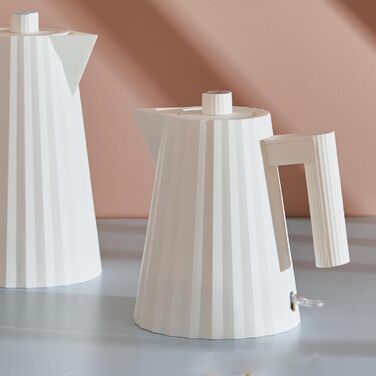 Електричний чайник Alessi Plissé MDL06/1WUK - 1 літр, білий, 2400W, з термопластичного матеріалу, штекер UK, 100 cl