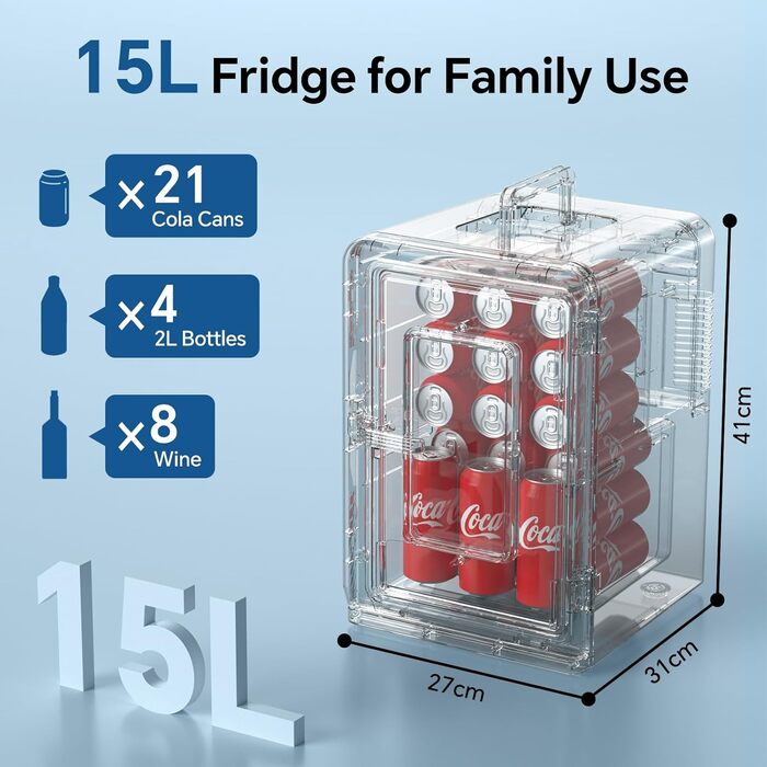 Автомобільний міні-холодильник 2 в 1 з функцією охолодження та підігріву, 15Л, 12V/220V для авто, дому та офісу, чорний