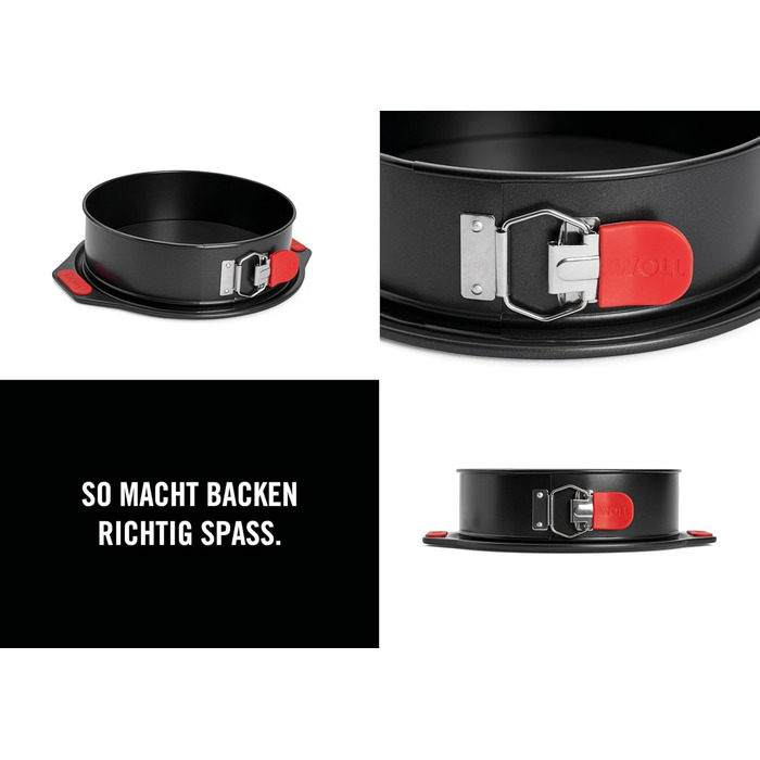 Форма для випічки Woll Springform Ø 26 см – нержавіюча сталь, антипригарне покриття, силіконові ручки, для випічки тортов, сумісна з духовкою, можна мити в посудомийній машині