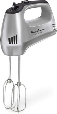 Міксер ручний Moulinex Quickmix HM3108 300 Вт, 5 швидкостей, нержавіюча сталь, для тіста, крему, чорний