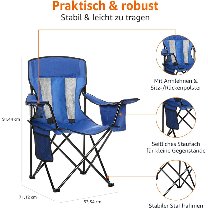 Крісло для кемпінгу з холодильним відділенням Normal Mesh Blue