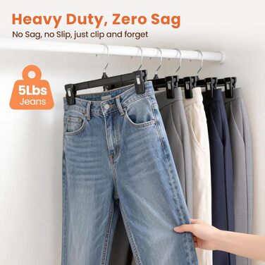 Набір вішалок для одягу House Day, 30,5 см, чорний, 25 шт. з полірованими поворотними гачками та прищепками для штанів