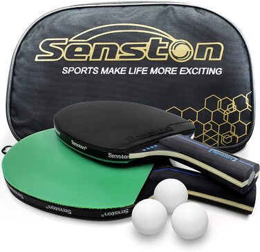 Набір для настільного тенісу Senston 2 ракетки і 3 м'ячі зелено-чорний