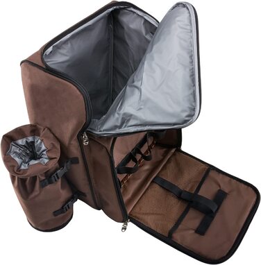 Рюкзак для пікніка Andora на 4 особи з інтегрованою сумкою-холодильником, зелений, з аксесуарами (колір: коричневий)