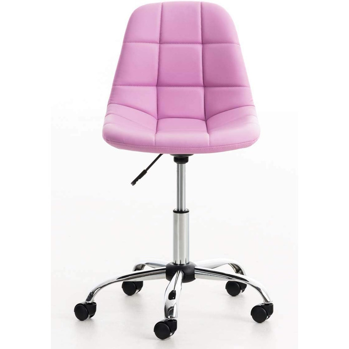 Офісне крісло Emil від CLP: регульована висота, поворотний механізм, штучна шкіра, білий/рожевий