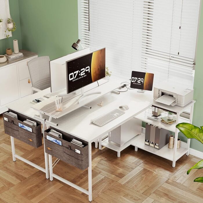 Ігровий стіл ODK кутовий з USB та розеткою 120x80x88 см білий