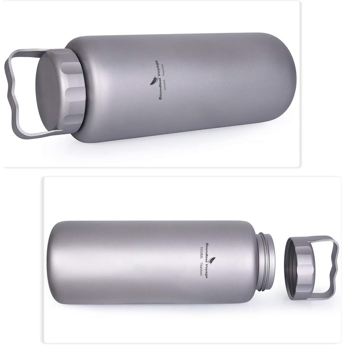 Фляга для води iBasingo 1050 мл, титанова, спортивна, для туризму та кемпінгу, з широким горлом, без витоку, Ti3005D/Ti3006d