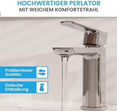 Змішувач для ванної кімнати Bächlein Mizarela, хром, з керамічним картриджем, плоский вилив, комплект для монтажу