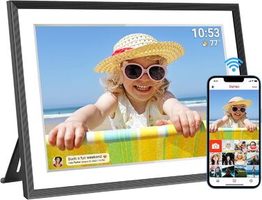 Цифровий фоторамка Frameo з Wi-Fi, 10.1 дюйма, 32GB, сенсорний екран, авто-обертання, підтримка Frameo App