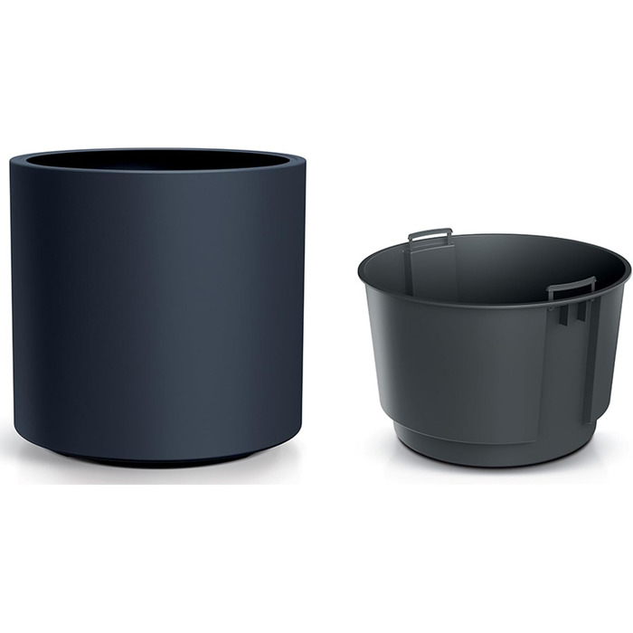 Горщик Prosperplast HEOS з вкладишем | Антрацит | 46.8 x 45 см | Для дому та саду | UV та морозостійкий