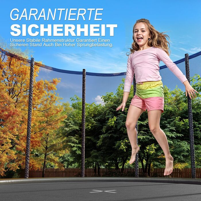 Батут JUMMICO вуличний Ø 228 см з драбиною та кишенею для речей, чорний - безпечний батут для дітей з сертифікацією GS