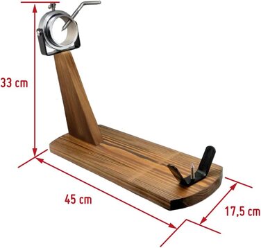 Підставка для шинки NERTHUS FIJ 255, дерев'яна, 45.5 x 18 x 8 см, без ножа