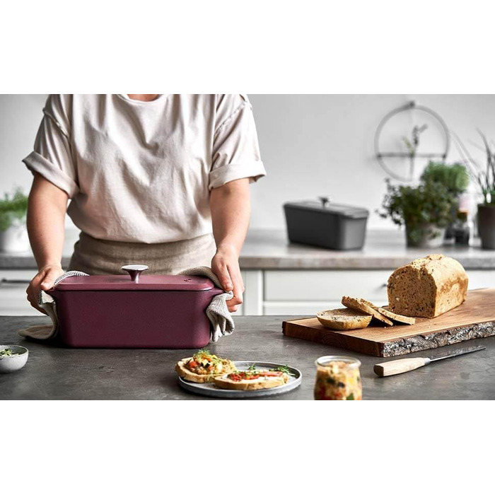 Форма для випічки Springlane з чавуну з кришкою 3L, емальована, для хліба, паштетів та запіканок, 33,5 x 13 см, м'ятний колір