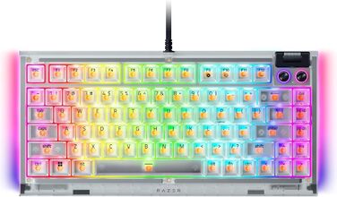 Razer BlackWidow V4 75% Phantom White: Механічна ігрова клавіатура з RGB підсвічуванням та Hot-swap