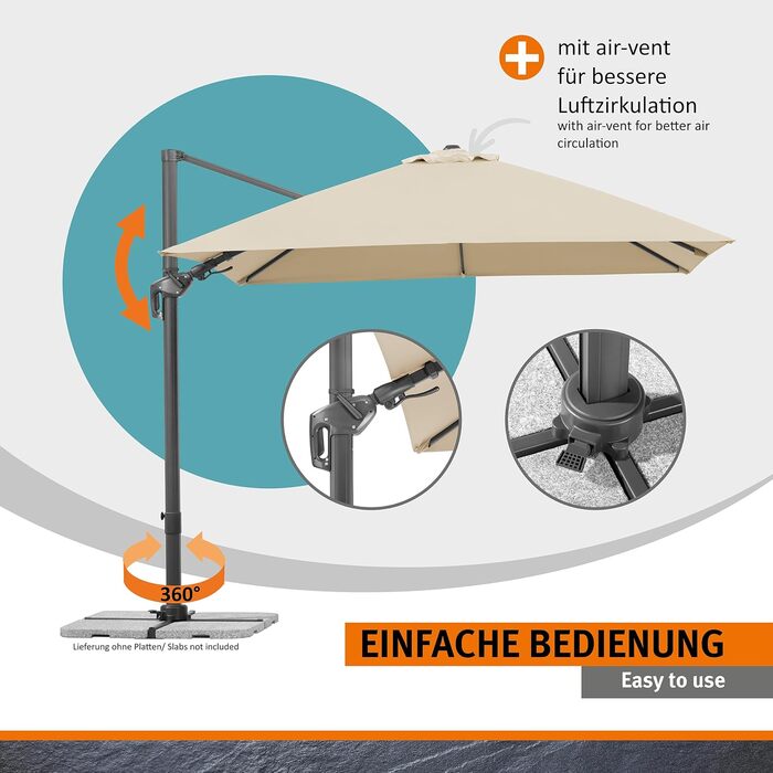 Парасолька від сонця Schneider RHODOS TWIST, 300 x 300 см, антрацит, модель 2025