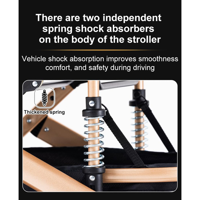 Дитяча коляска YAZOCO 3 в 1: Buggy, Babybett, Комплект. Компактна, складна, з алюмінієвим каркасом для новонароджених (2 шт. чорного кольору)