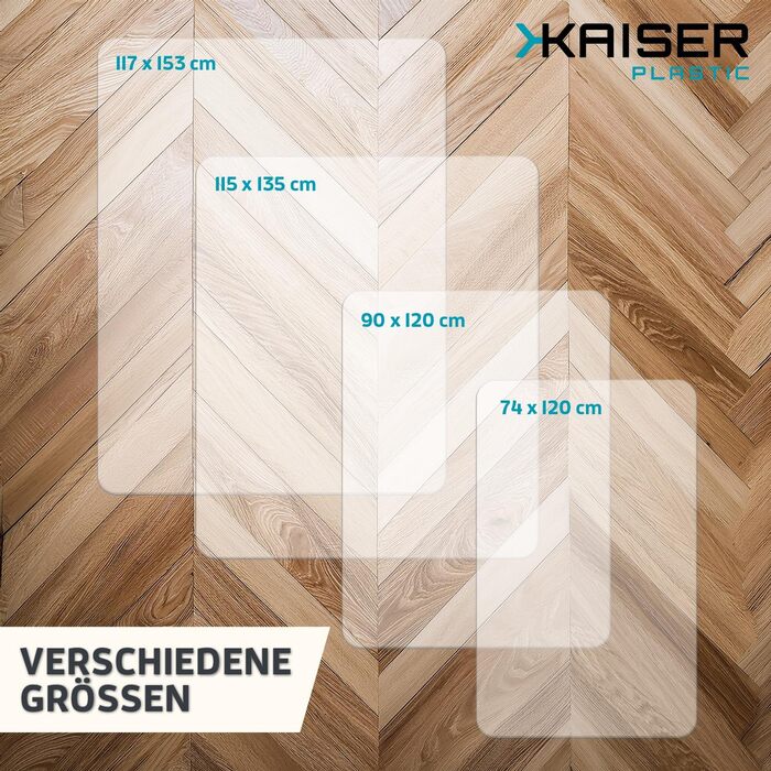 Захисна килимок для офісного крісла Kaiser plastic® | 115 x 135 см | для захисту твердих підлог