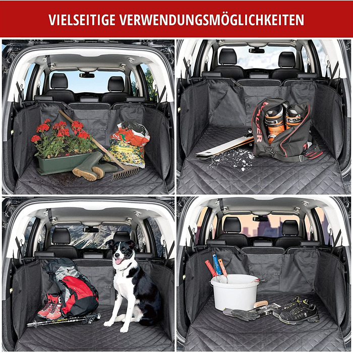Чохол для багажника WALSER Цезар, Килимок для багажника з бічним захистом, Універсальний чохол для багажника Собака, автомобільне ковдру для собак, водостійкий килимок для багажника (3 в 1 чохол для багажника / захисний кожух/Органайзер)