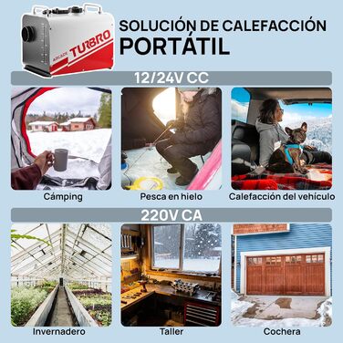 Дизевий опалювач TURBRO 8kW з баком 5L, 12V/24V, LCD-дисплеєм, пультом ДУ та Bluetooth, таймер, для автодому, вантажівки, човна, намету
